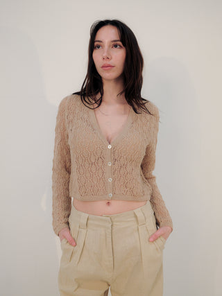 Wara V Alpaca Crop Cardigan