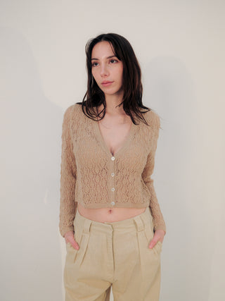 Wara V Alpaca Crop Cardigan