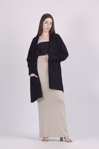 Yaja Alpaca Cardigan — lightweight alpaca cardigan with pockets, timeless layering piece handmade in Bolivia.