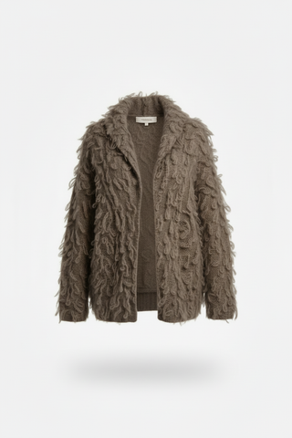 Dark Grayish Brown Condor Alpaca Cardigan - Invisible Mannequin