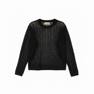 Juya Alpaca Sweater Lay Flat - Black