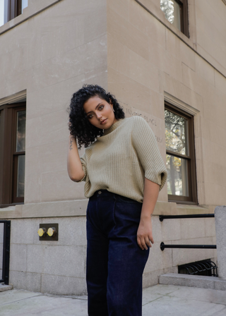 Warawara Alpaca Poncho — alpaca sweater-poncho with sleeves and flowing silhouette, handmade in Bolivia.