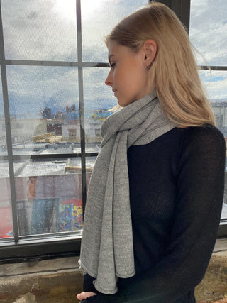 Sisa gray alpaca scarf poncho